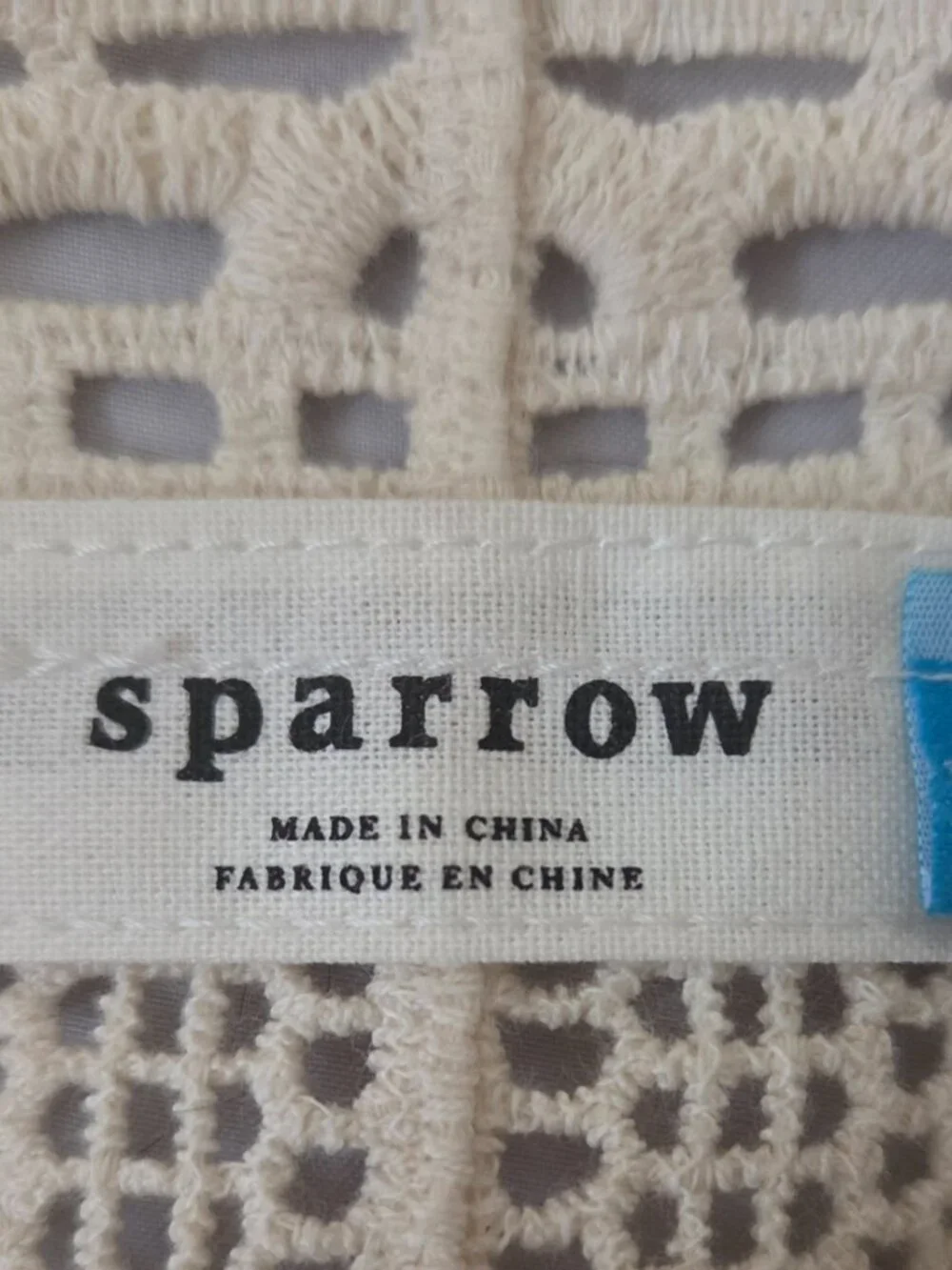 Anthropology - Sparrow Crochet Cream Colored Poncho Top